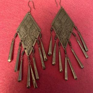 Metal chandelier earrings western boho vintage